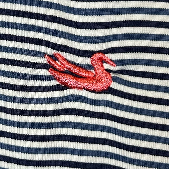 Southern Marsh Black, Blue and White Striped Polo Shirt with Logo. Size XL - Picture 2 of 7